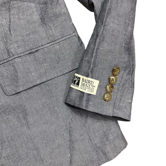 J Crew Blazer Mens 36S Blue Linen Blend Ludlow Baird McNutt Slim Unstructured - Picture 9 of 12